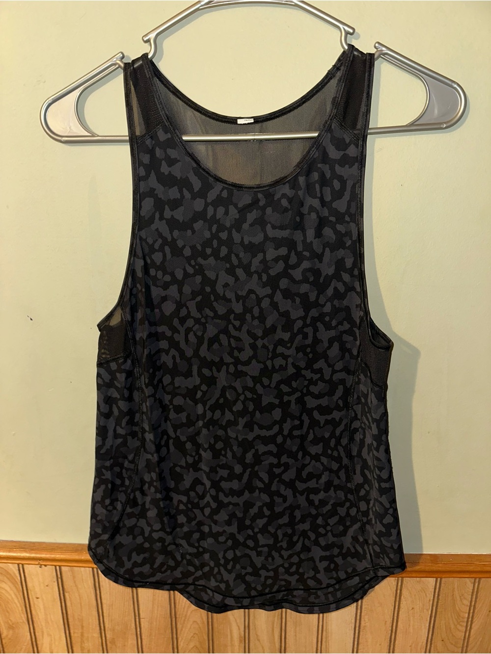lululemon athletica Black Tonal Animal-Print Mesh Back Tank